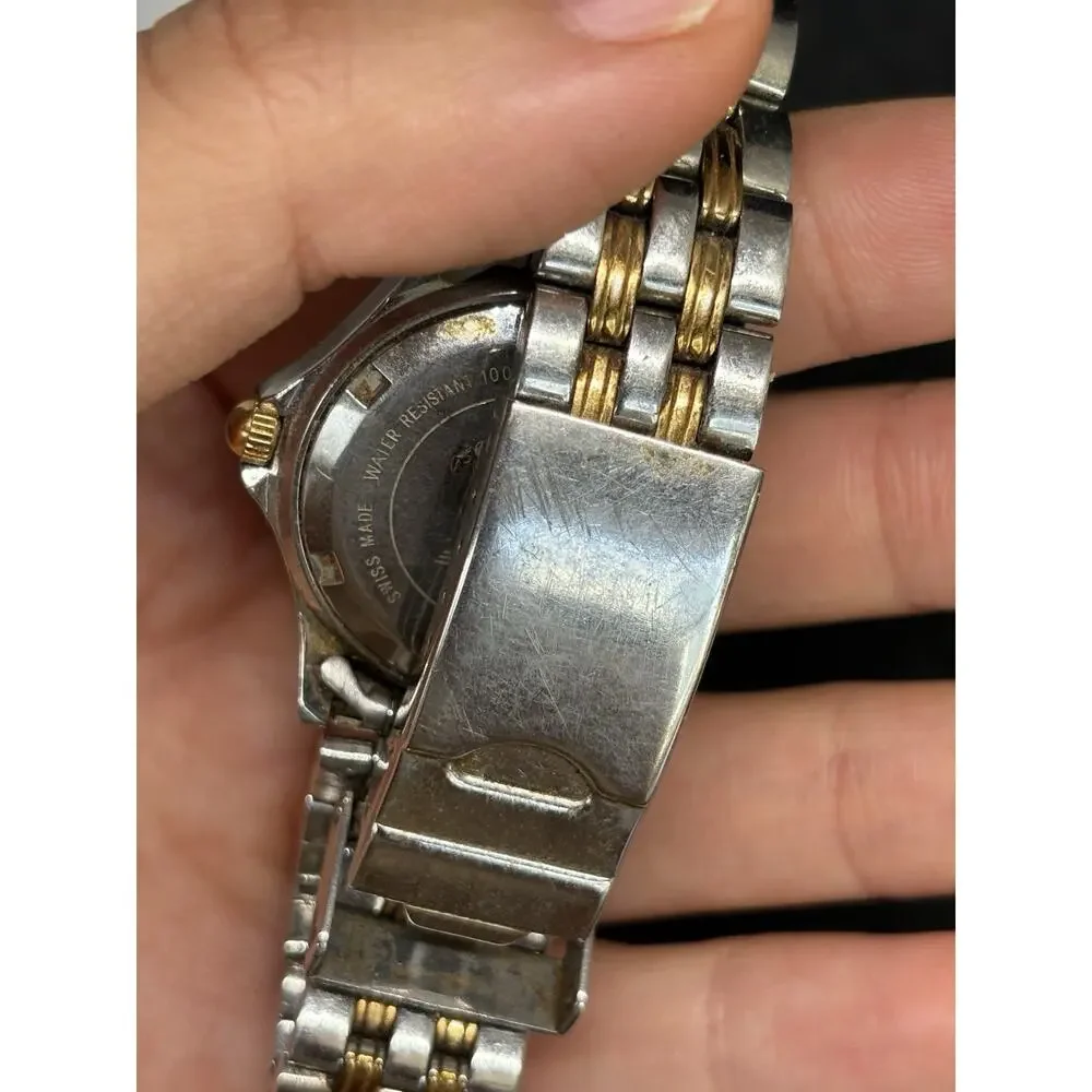 Wenger Swiss Military 79096 Women Silver Gold Tone Stainless Steel Watch 28mm
